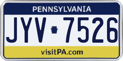 PA license plate JYV7526