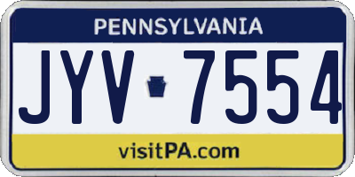 PA license plate JYV7554