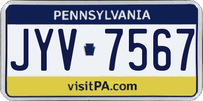PA license plate JYV7567