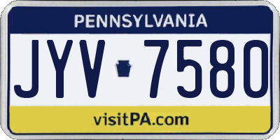 PA license plate JYV7580