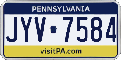 PA license plate JYV7584