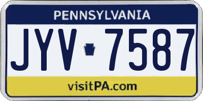 PA license plate JYV7587