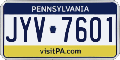 PA license plate JYV7601