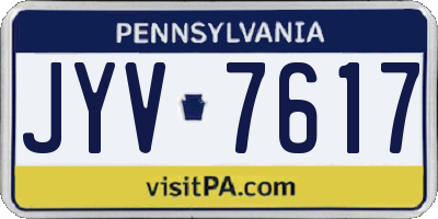PA license plate JYV7617