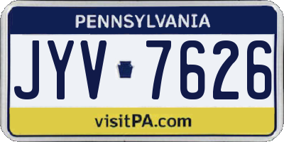 PA license plate JYV7626