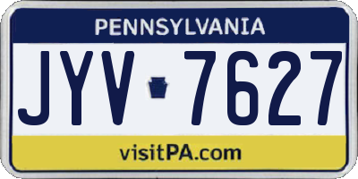 PA license plate JYV7627