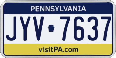 PA license plate JYV7637