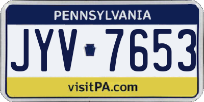 PA license plate JYV7653