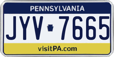 PA license plate JYV7665