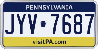 PA license plate JYV7687