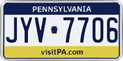 PA license plate JYV7706
