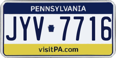 PA license plate JYV7716