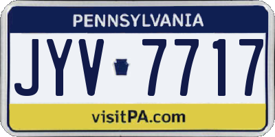 PA license plate JYV7717