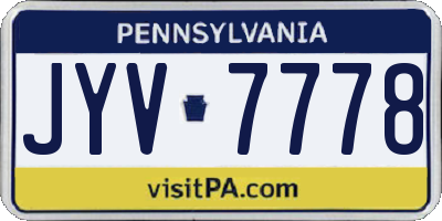 PA license plate JYV7778