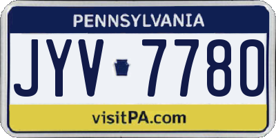 PA license plate JYV7780