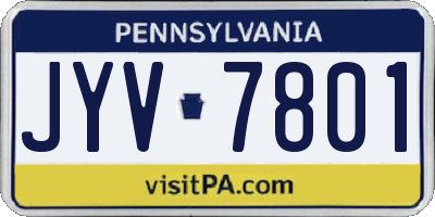 PA license plate JYV7801