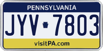 PA license plate JYV7803