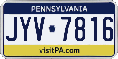 PA license plate JYV7816