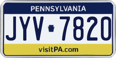 PA license plate JYV7820