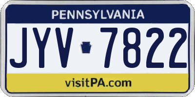 PA license plate JYV7822