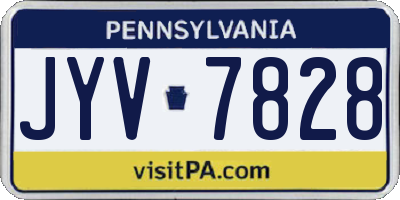 PA license plate JYV7828