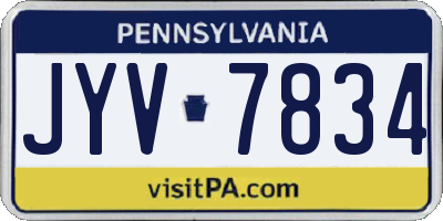 PA license plate JYV7834