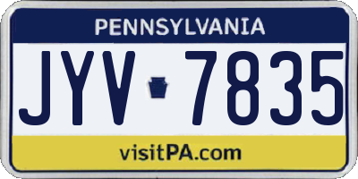 PA license plate JYV7835