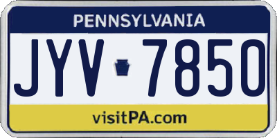PA license plate JYV7850