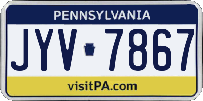 PA license plate JYV7867