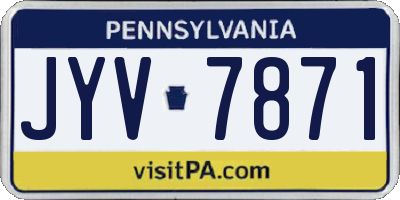 PA license plate JYV7871