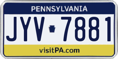PA license plate JYV7881