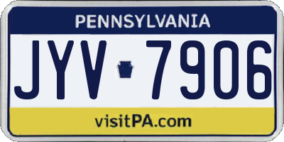 PA license plate JYV7906