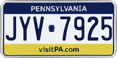 PA license plate JYV7925