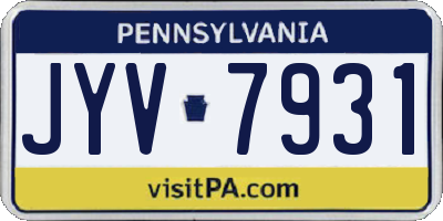 PA license plate JYV7931