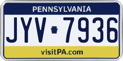 PA license plate JYV7936