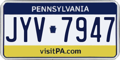 PA license plate JYV7947