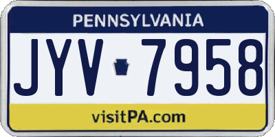 PA license plate JYV7958