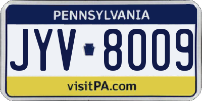 PA license plate JYV8009