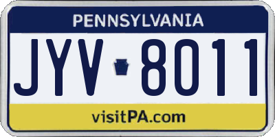 PA license plate JYV8011