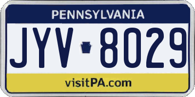 PA license plate JYV8029
