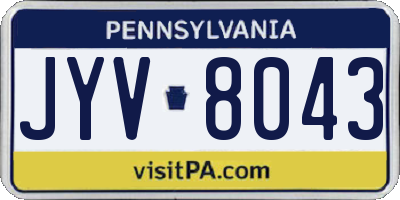 PA license plate JYV8043