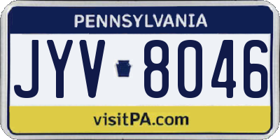 PA license plate JYV8046