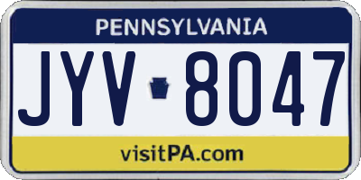 PA license plate JYV8047
