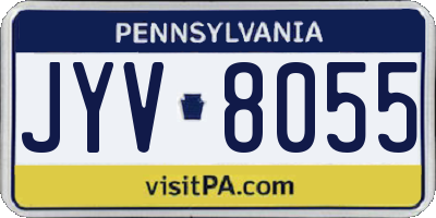 PA license plate JYV8055