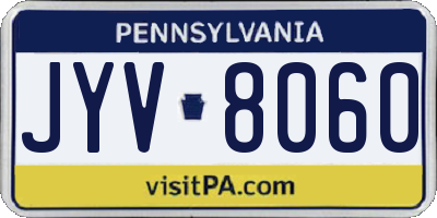 PA license plate JYV8060