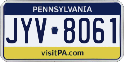 PA license plate JYV8061
