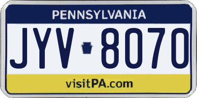 PA license plate JYV8070