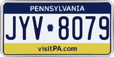 PA license plate JYV8079
