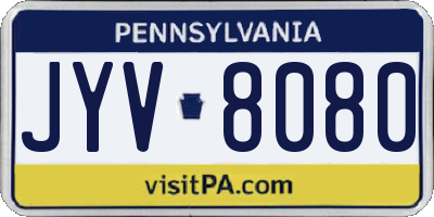 PA license plate JYV8080