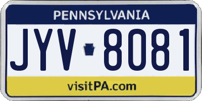 PA license plate JYV8081